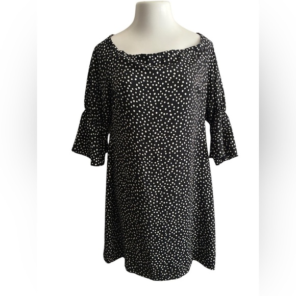 Lauren Ralph Lauren Black and White Dotted Off-Shoulder Sheath Dress 14 - Picture 2 of 14